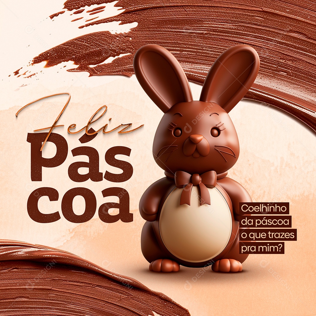 Páscoa 31 de Março Coelhinho o que Trazes pra mim  Social Media PSD Editável