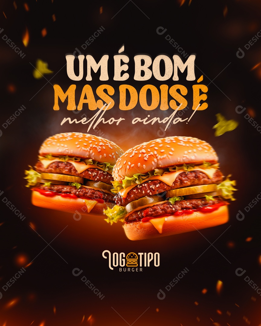 Um é Bom Mas Dois é Melhor Ainda Social Media PSD Editável