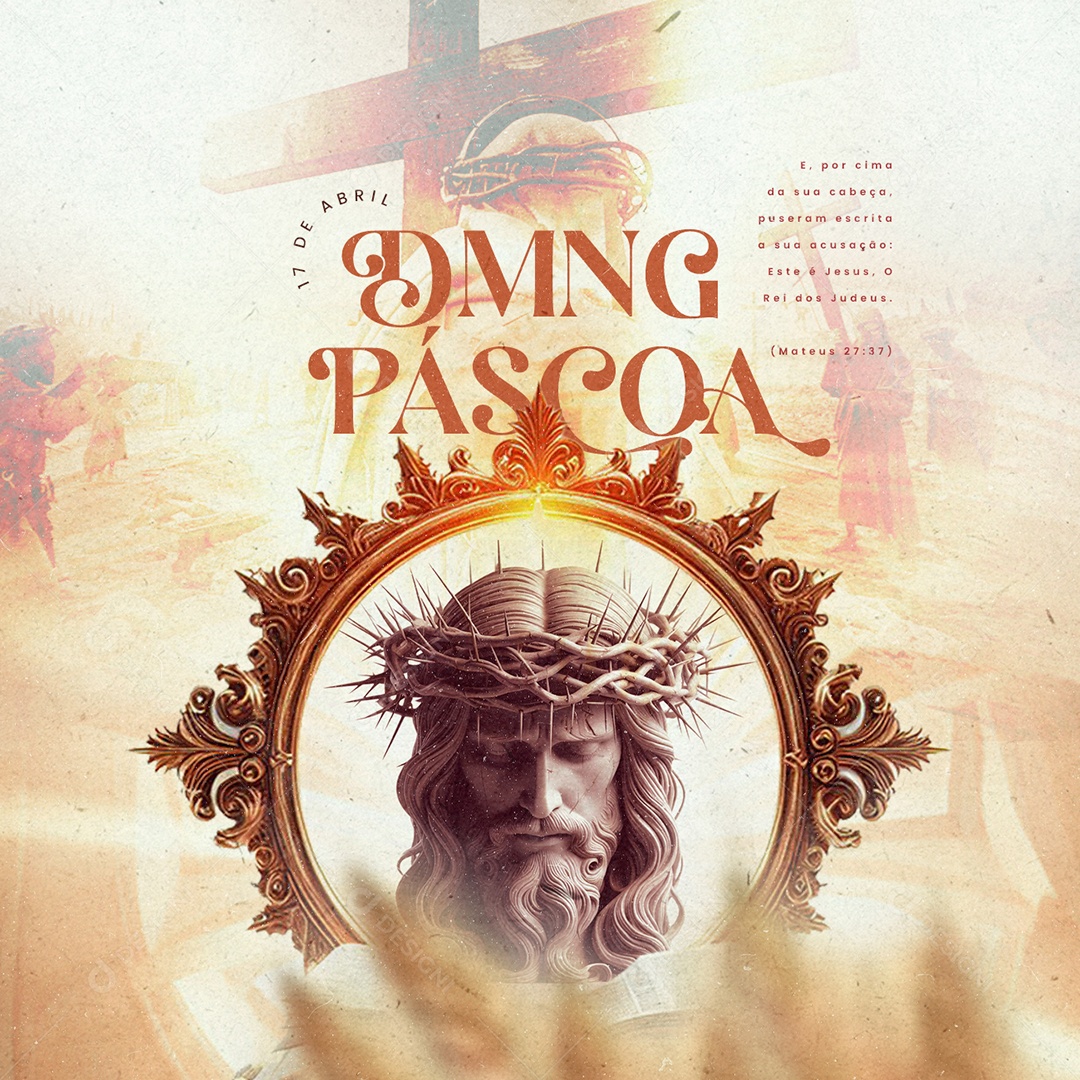 Gospel DMNG Culto de Páscoa Social Media PSD Editável