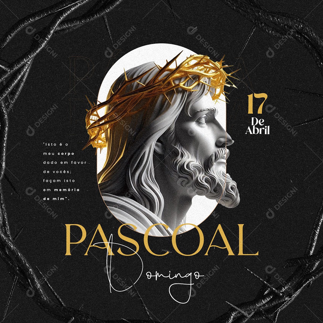 Gospel Domingo Pascoal 17 de Abril Social Media PSD Editável