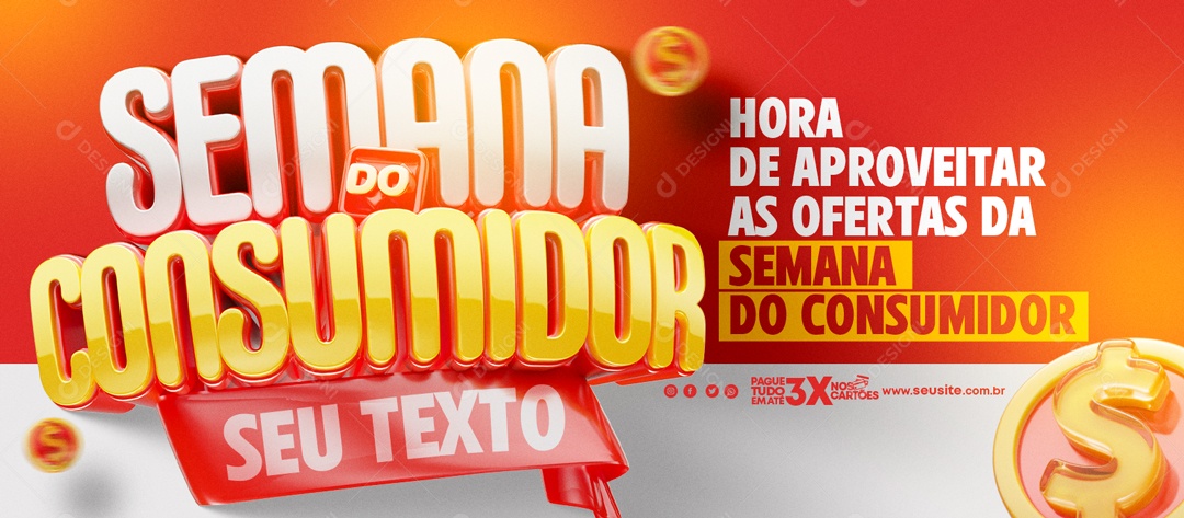 Semana do Consumidor Hora de Aproveitar as Ofertas Social Media PSD Editável