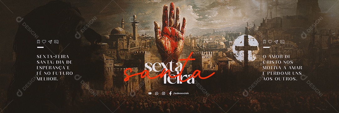 Carrossel Sexta Feira Santa Dia de Esperança e Fé no Futuro Social Media PSD Editável