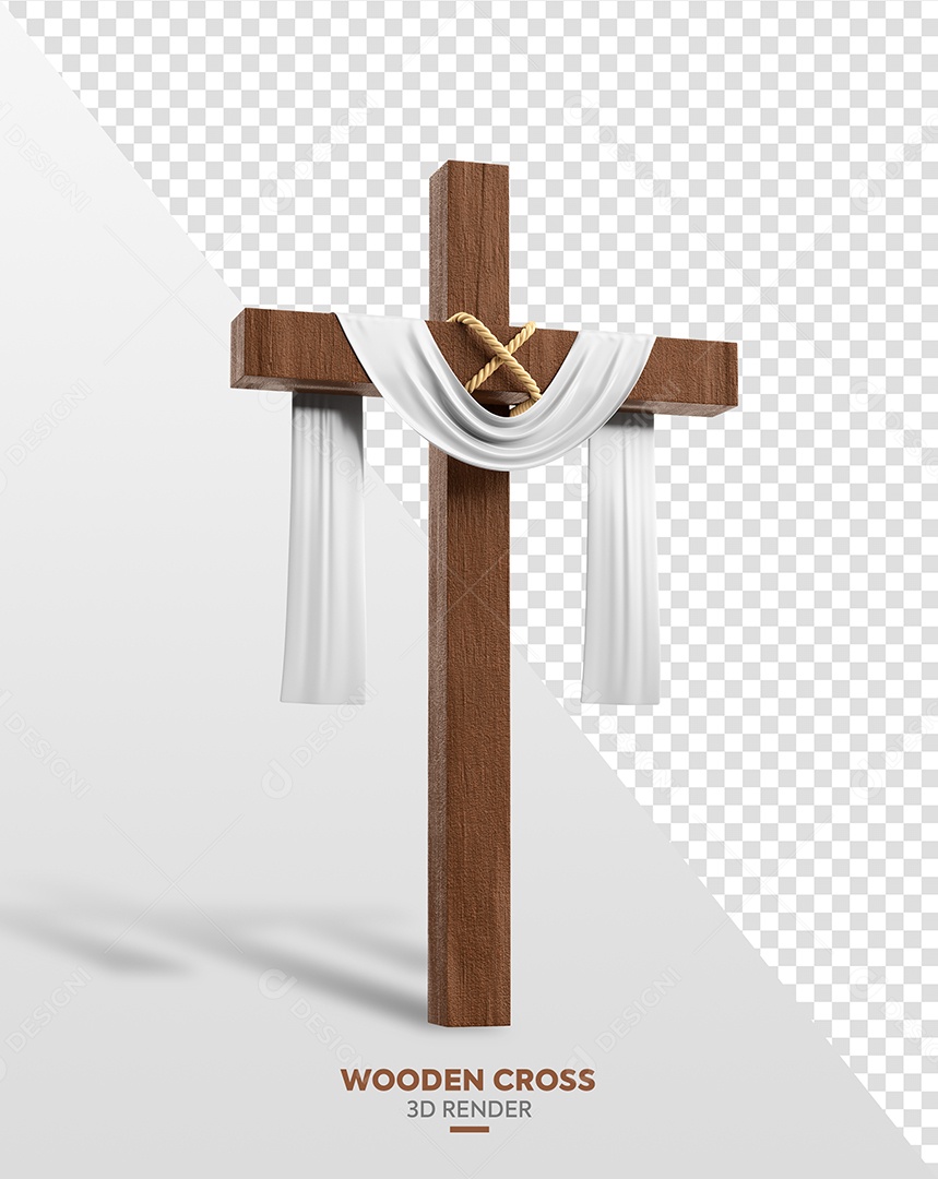 Cruz Elemento 3D para Composição PSD