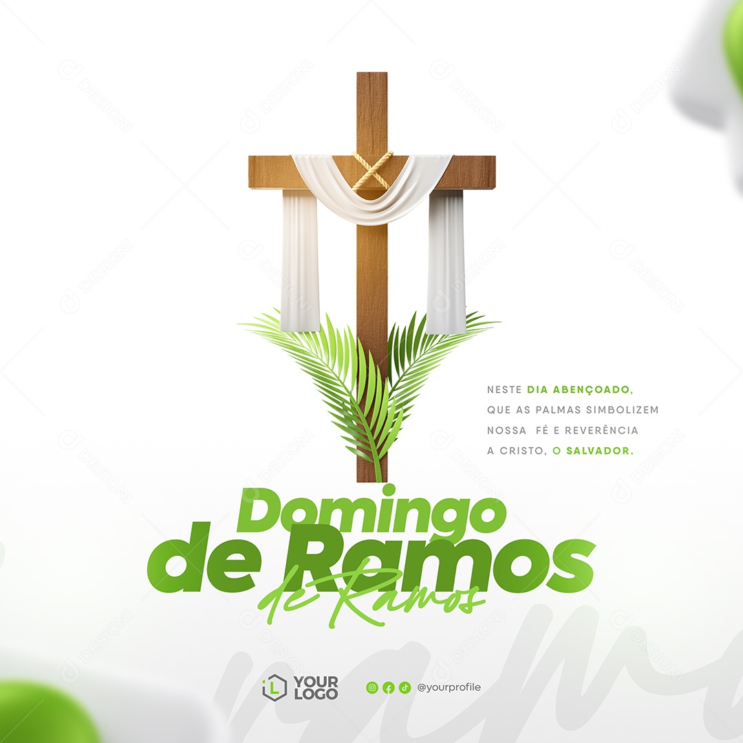 Domingo de Ramos Simbolizem nossa Fé e Reverência Social Media PSD Editável