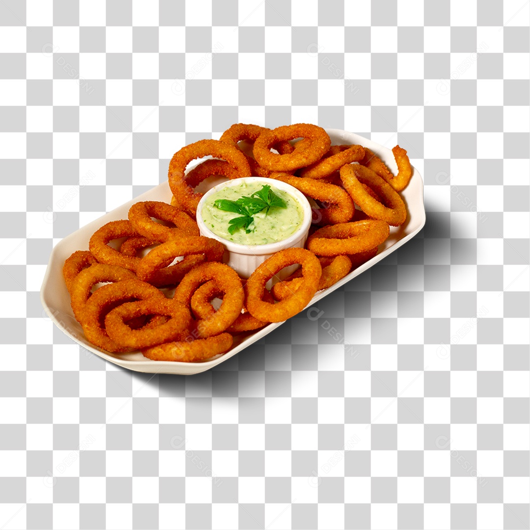 Anéis de Cebola Fritos PNG Transparente
