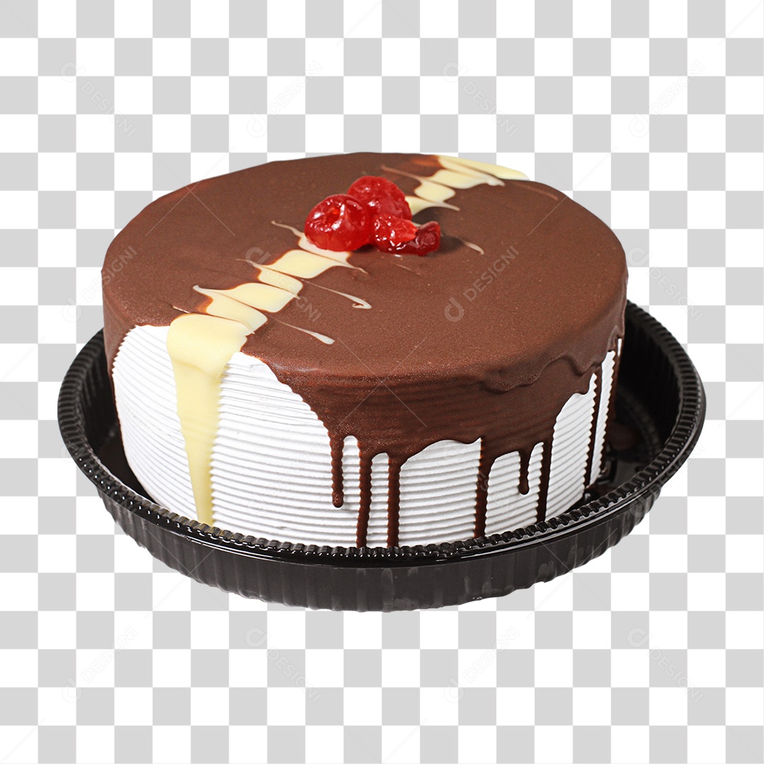Bolo de Chocolate com Cobertura PNG Transparente