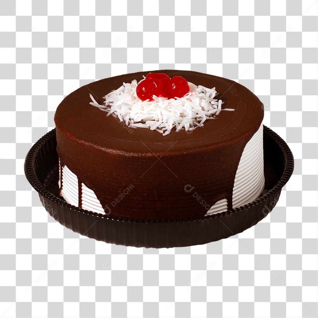 Bolo de Chocolate com Cobertura PNG Transparente