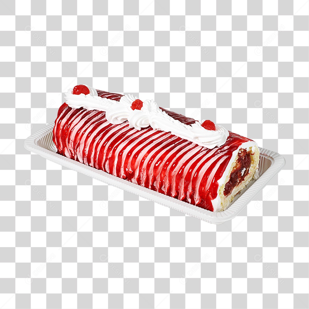 Rocambole de Chocolate com Coberturas PNG Transparente