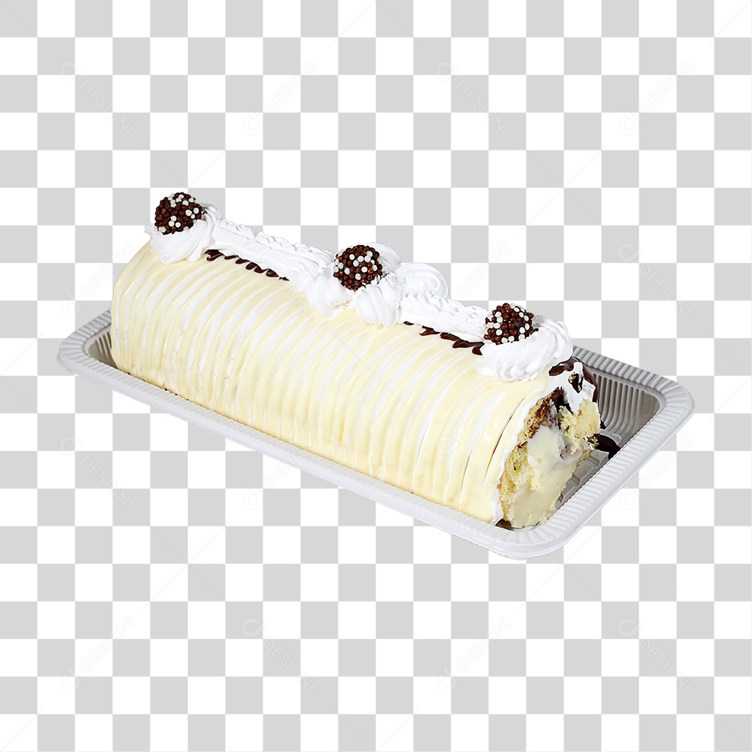 Rocambole de Chocolate com Coberturas PNG Transparente