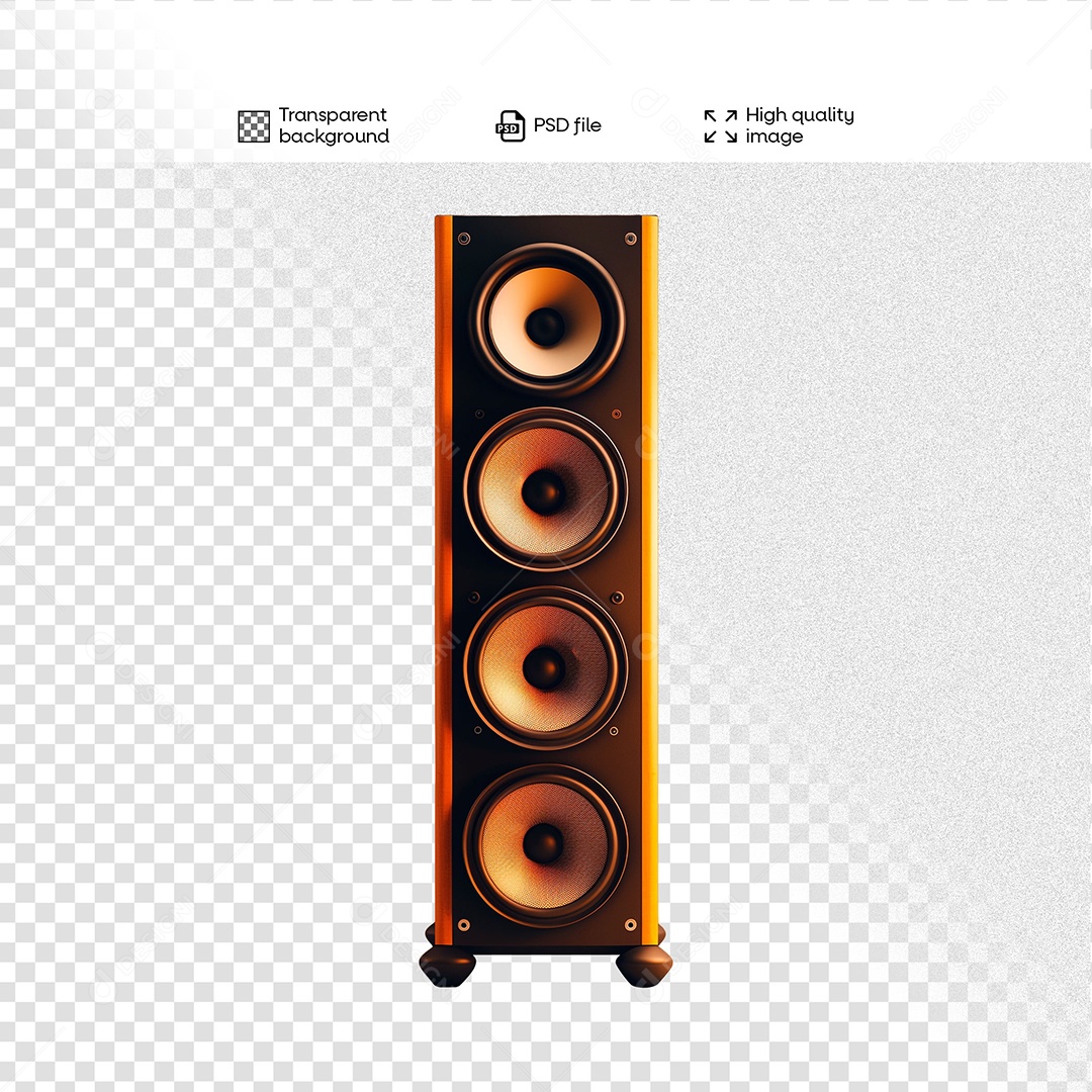 Caixa de Som Elemento 3D para Composição PSD