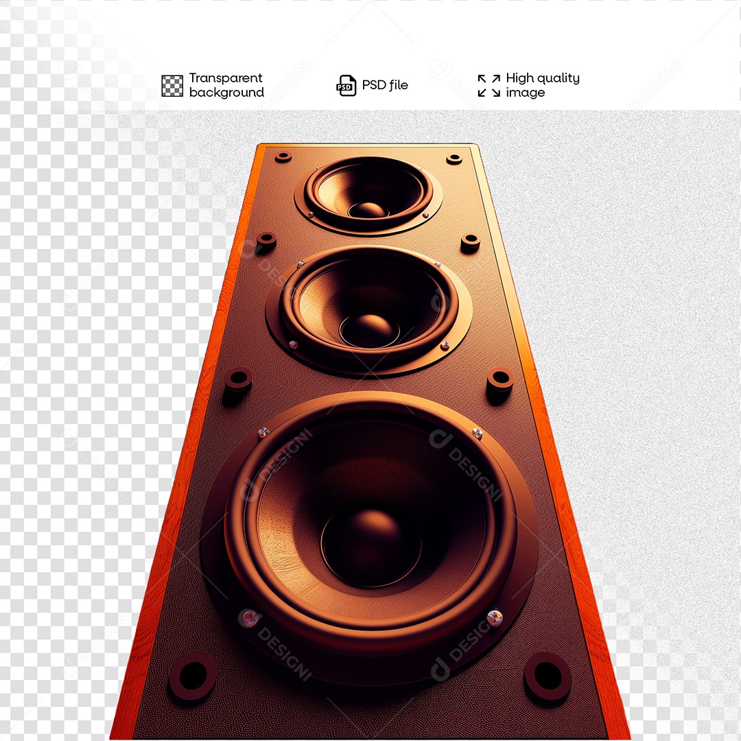 Caixa de Som Elemento 3D para Composição PSD