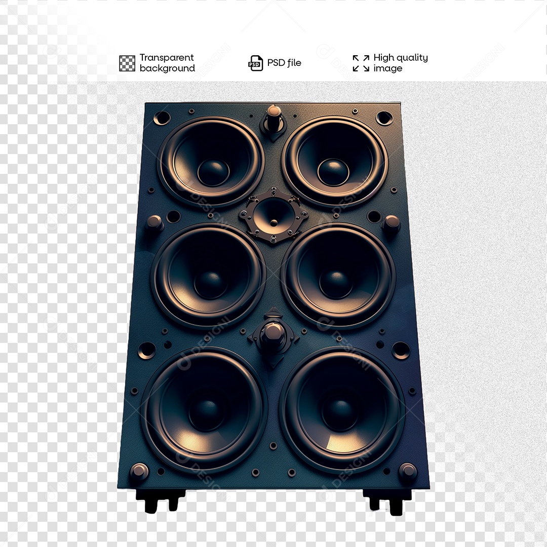 Caixas de Som Elemento 3D para Composição PSD