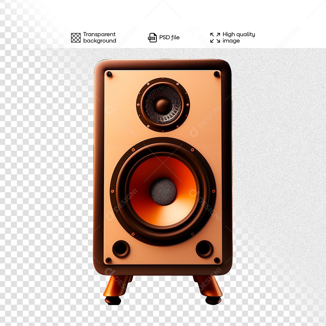 Caixa de Som Elemento 3D para Composição PSD