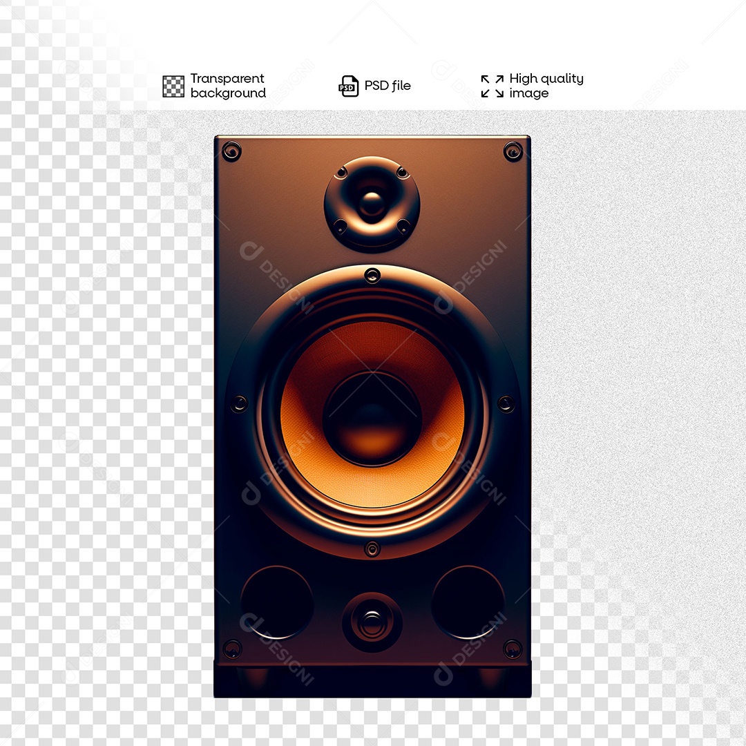 Caixa de Som Elemento 3D para Composição PSD