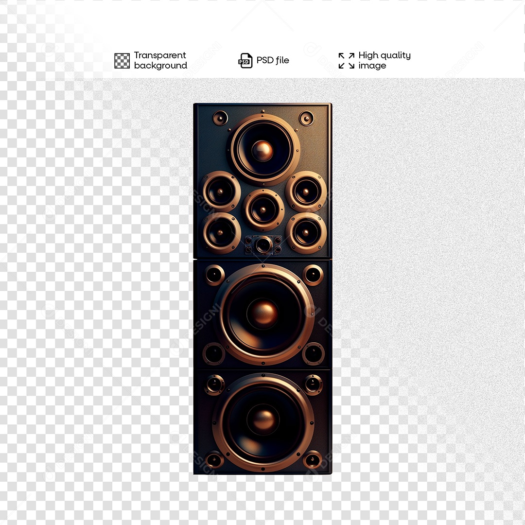 Caixa de Som Elemento 3D para Composição PSD