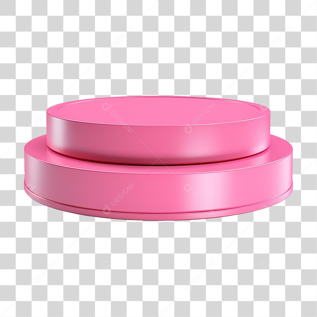 Elemento 3D Pódio Rosa PNG Transparente