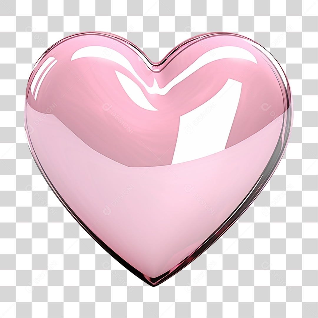 Elemento 3D Coração Sinônimo de Amor PNG Transparente