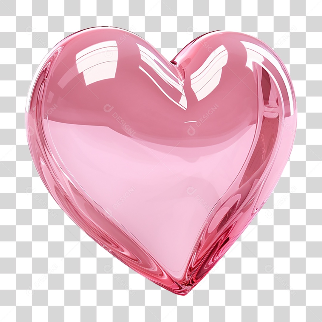 Elemento 3D Coração Sinônimo de Amor PNG Transparente