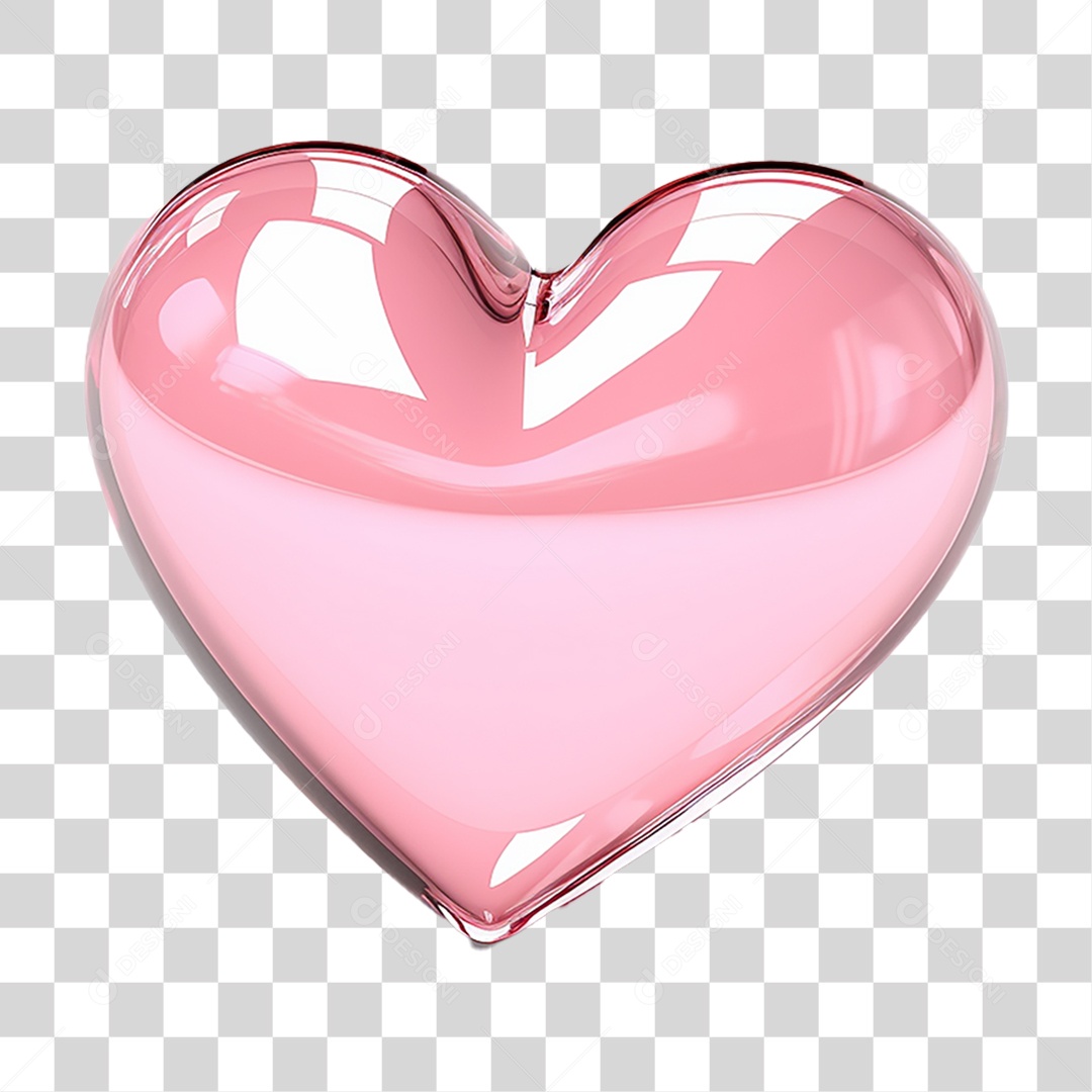 Elemento 3D Coração Sinônimo de Amor PNG Transparente