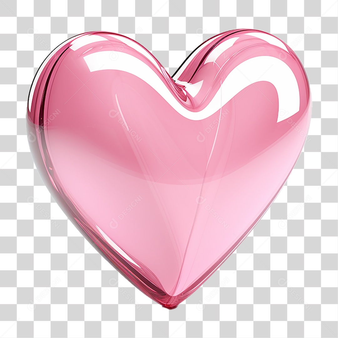 Elemento 3D Coração Sinônimo de Amor PNG Transparente