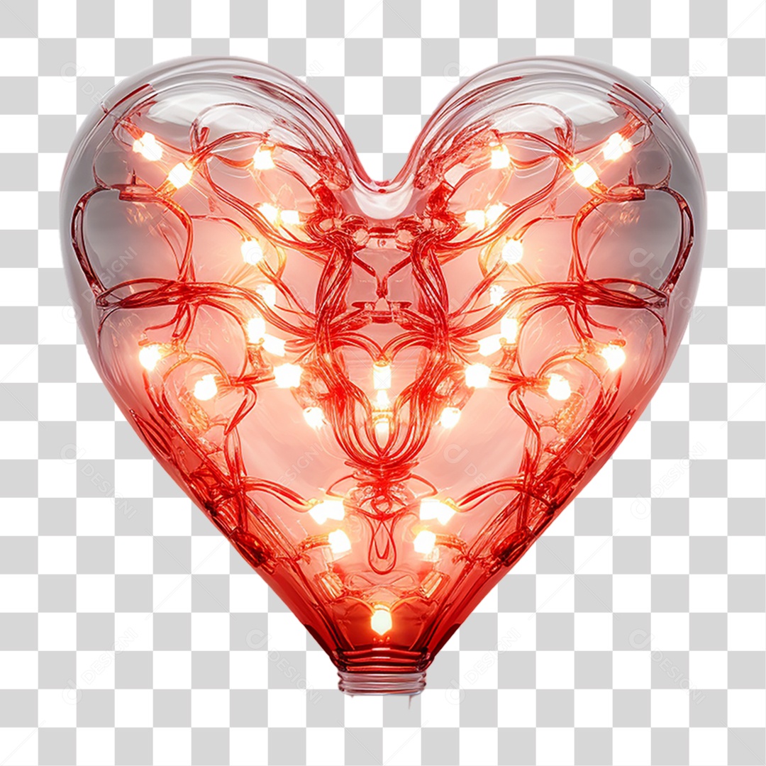 Elemento 3D Coração Sinônimo de Amor PNG Transparente