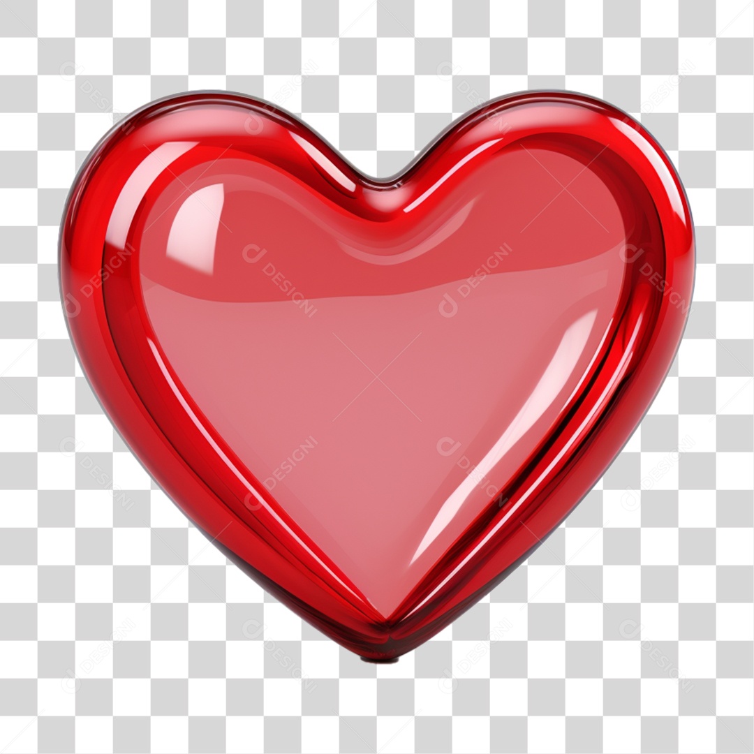 Elemento 3D Coração Sinônimo de Amor PNG Transparente