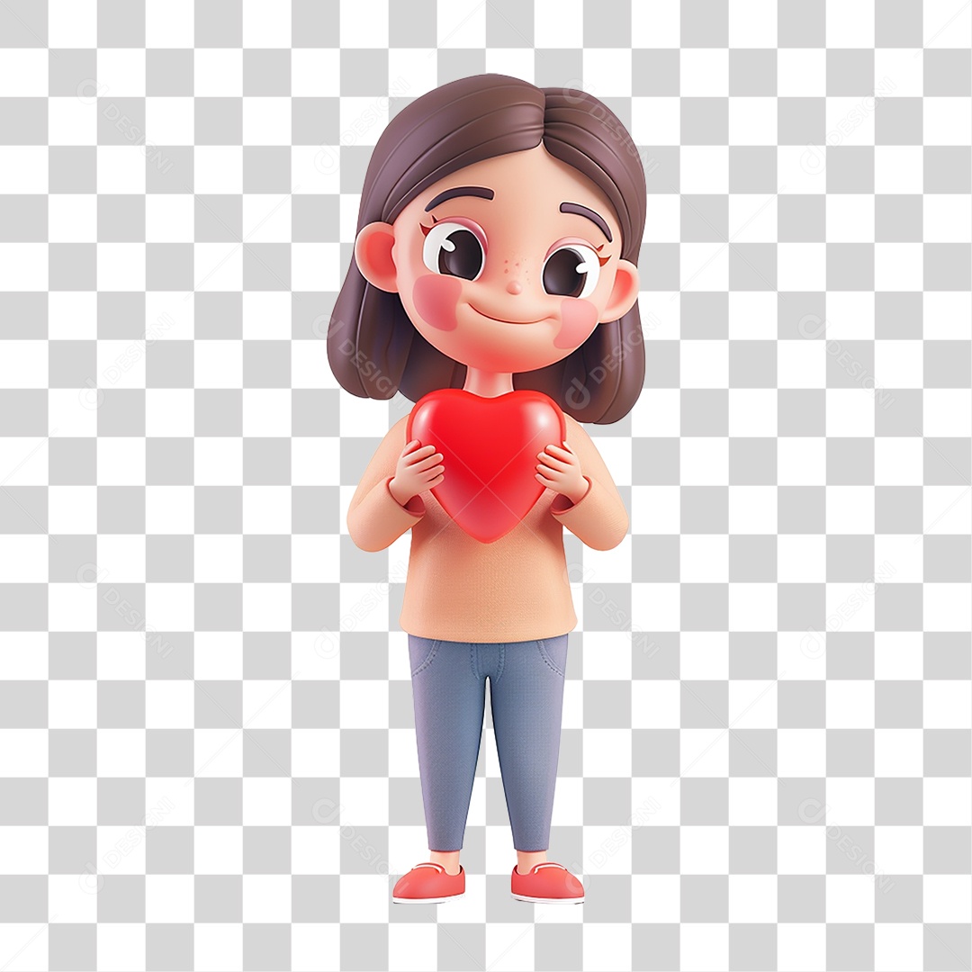 Mulher Segurando Coração Dia das Mães PNG Transparente