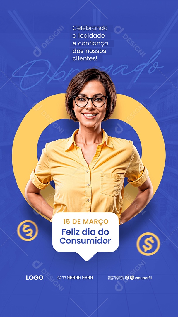 Story Dia Do Consumidor 15 de Março Obrigado Social Media PSD Editável
