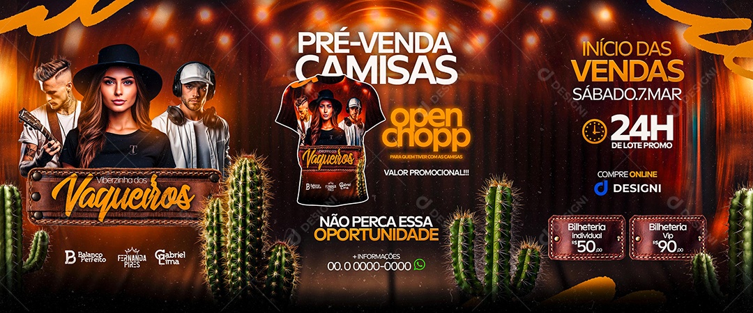 Carrossel Pré Venda Camisas Viberzinha dos Vaqueiros Social Media PSD Editável