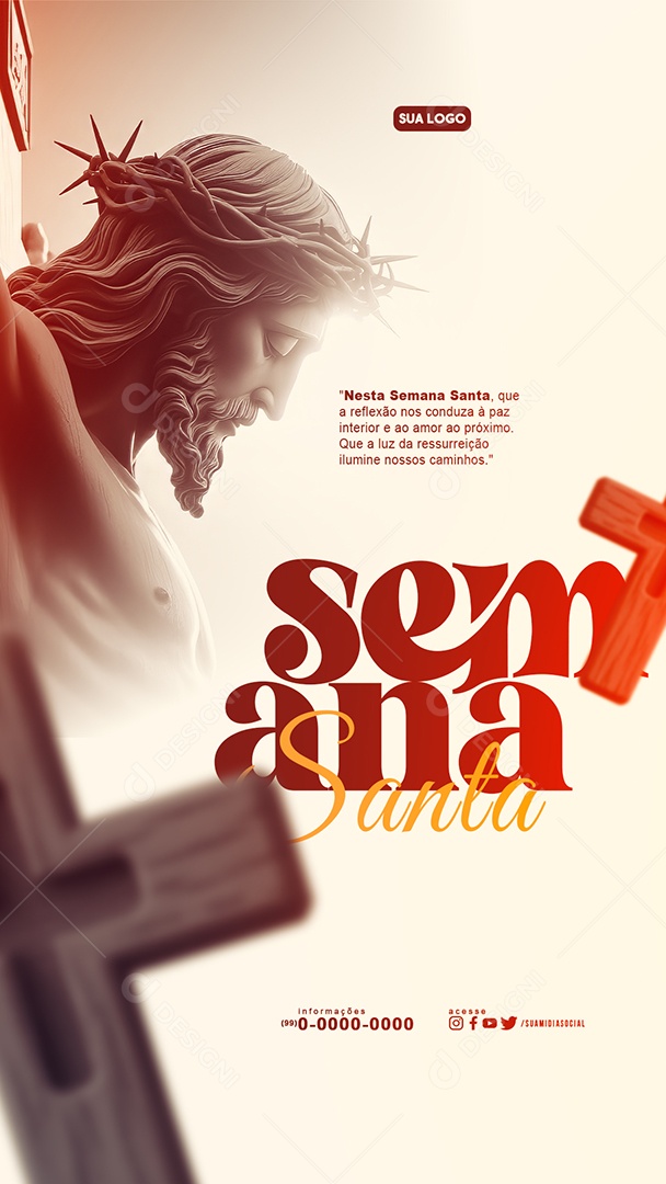 Story Semana Santa luz da ressureição Social Media PSD Editável