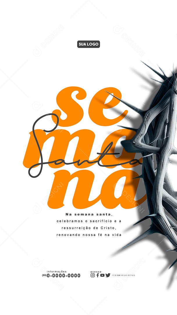 Story Semana Santa Celebramos o Sacrifício e a Ressureição Social Media PSD Editável