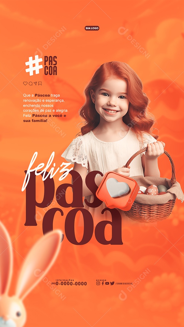 Story Feliz Páscoa traga renovação e esperança Social Media PSD Editável