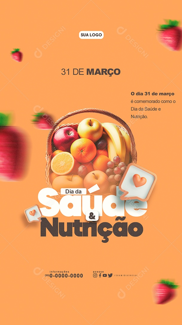 Story Dia da Saúde e Nutrição 31 de Março Social Media PSD Editável