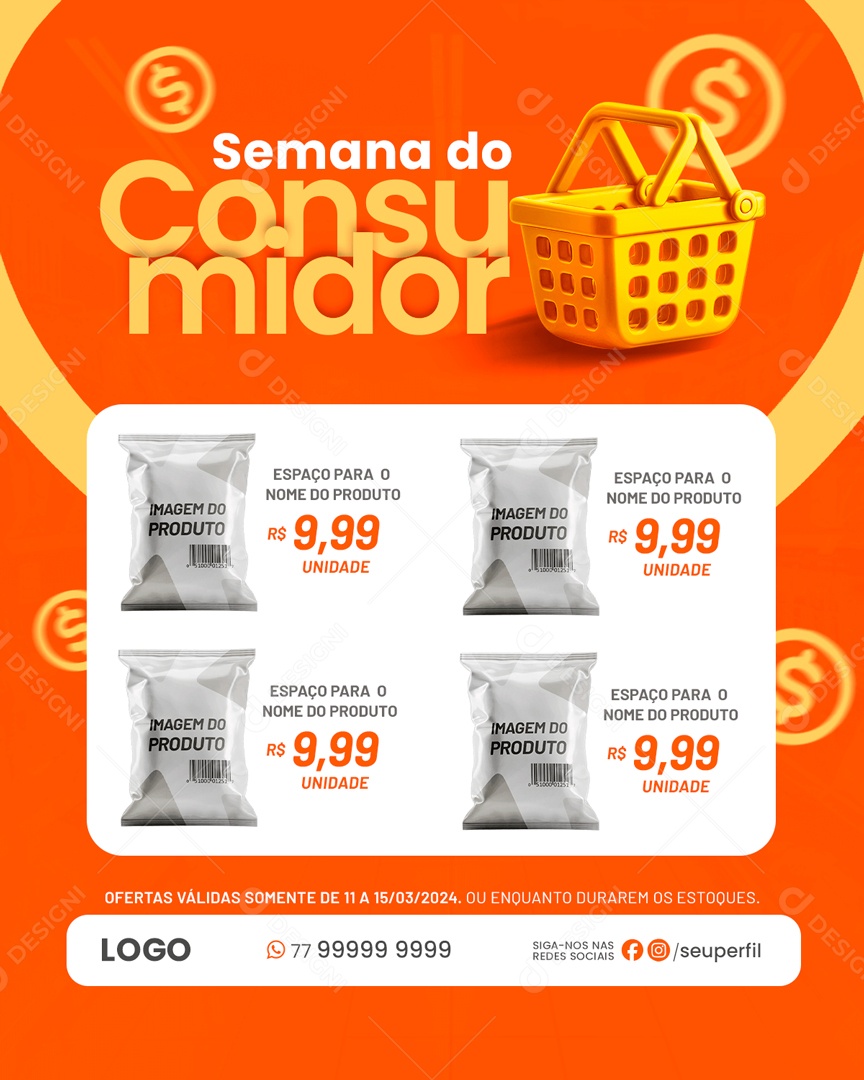 Semana do Consumidor Ofertas Válidas Enquanto Durarem os Estoque Social Media PSD Editável