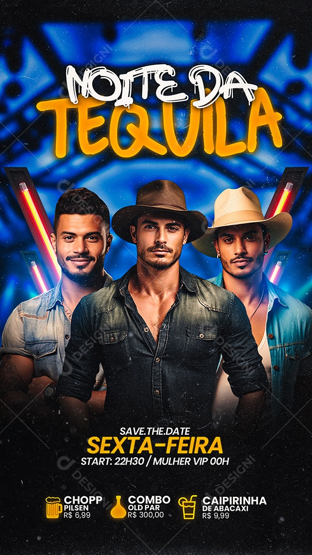 Story Flyer Noite da Tequila show Social Media PSD Editável