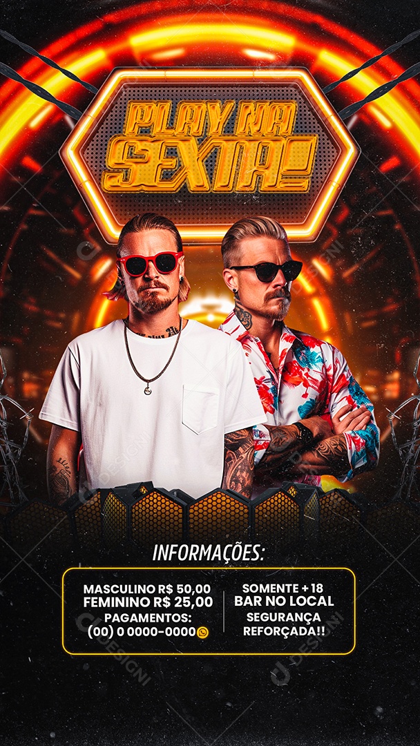 Story Flyer Play na Sexta Social Media PSD Editável