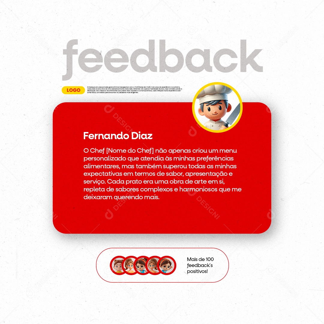 Gastronomia Feedback Social Media PSD Editável