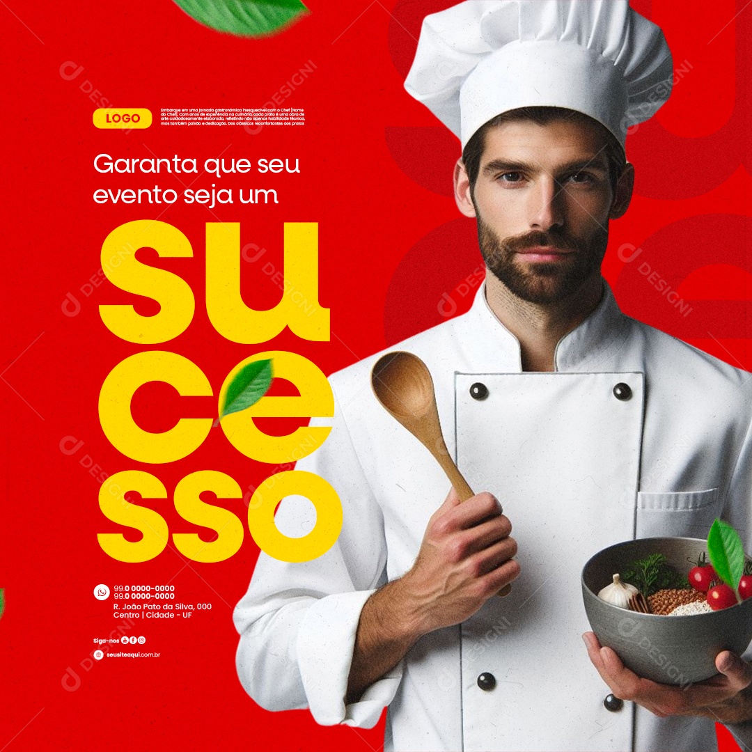 Gastronomia Garanta que seu Evento seja um Sucesso Social Media PSD Editável