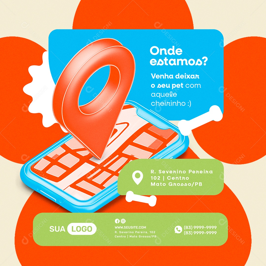 Pet Shop Onde Estamos Social Media PSD Editável