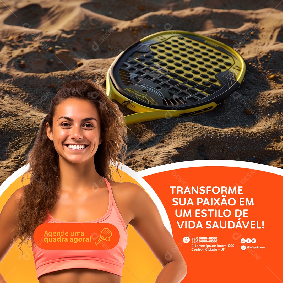 Beach Transforme sua Paixão em um Estilo de Vida Saudável Social Media PSD Editável