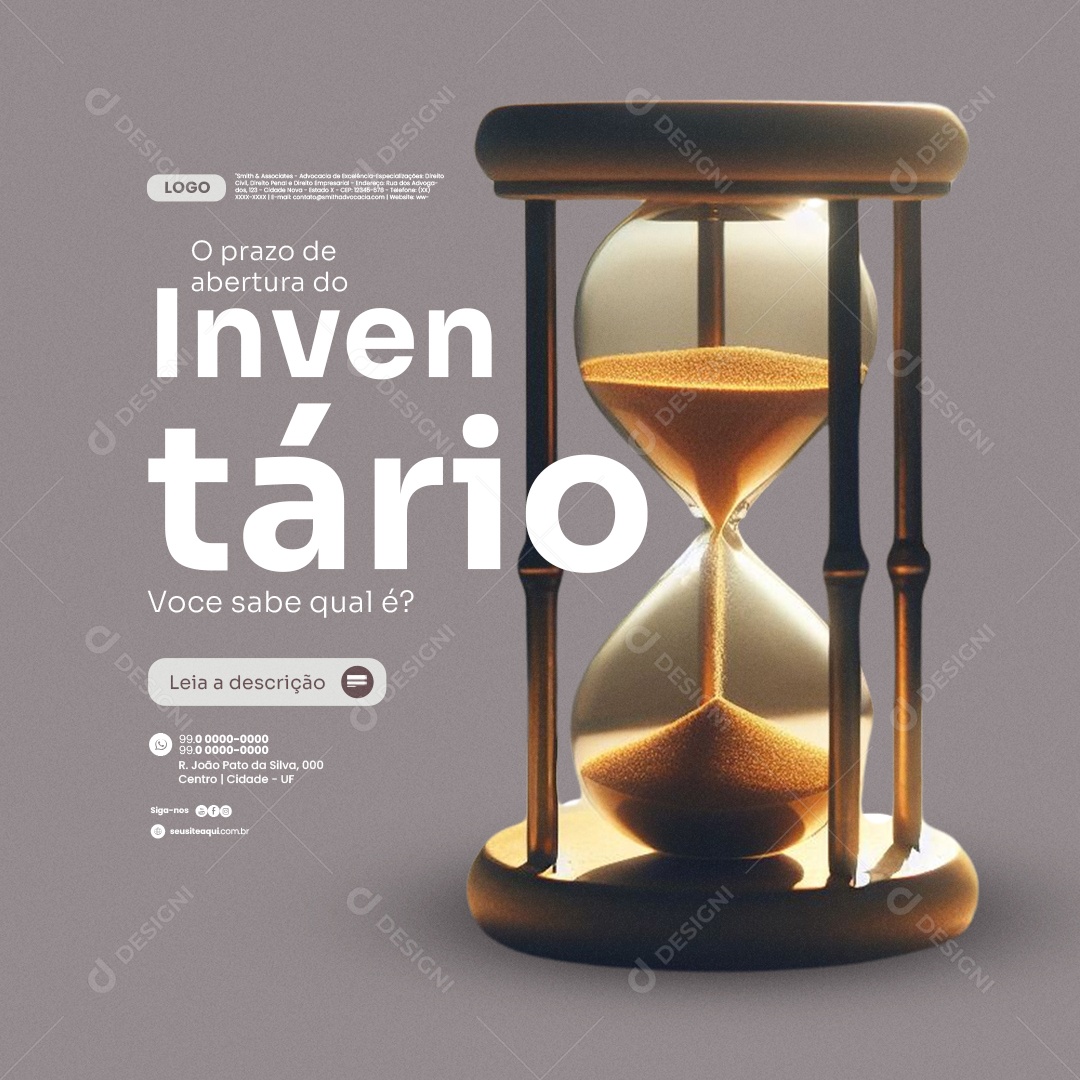 Advocacia O prazo de Abertura do Inventário Você sabe Qual é Social Media PSD Editável