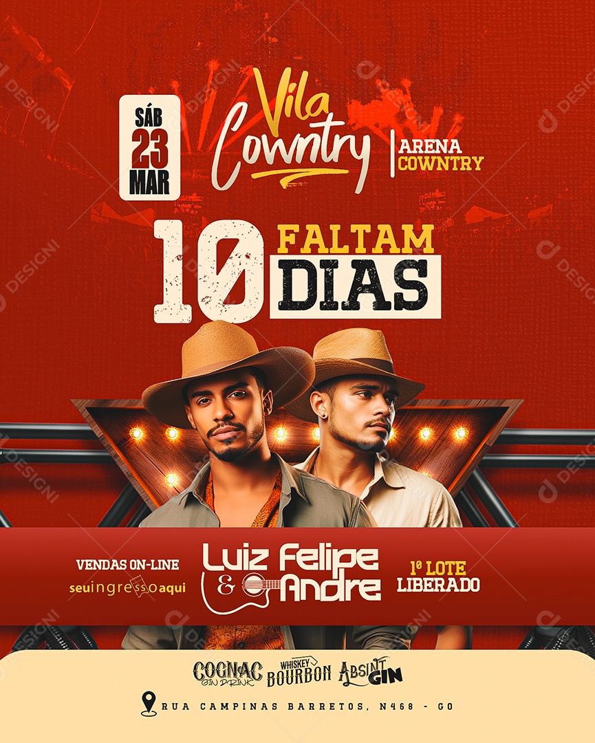 Flyer Vila Cowntry Luiz Felipe e Andre Social Media PSD Editável