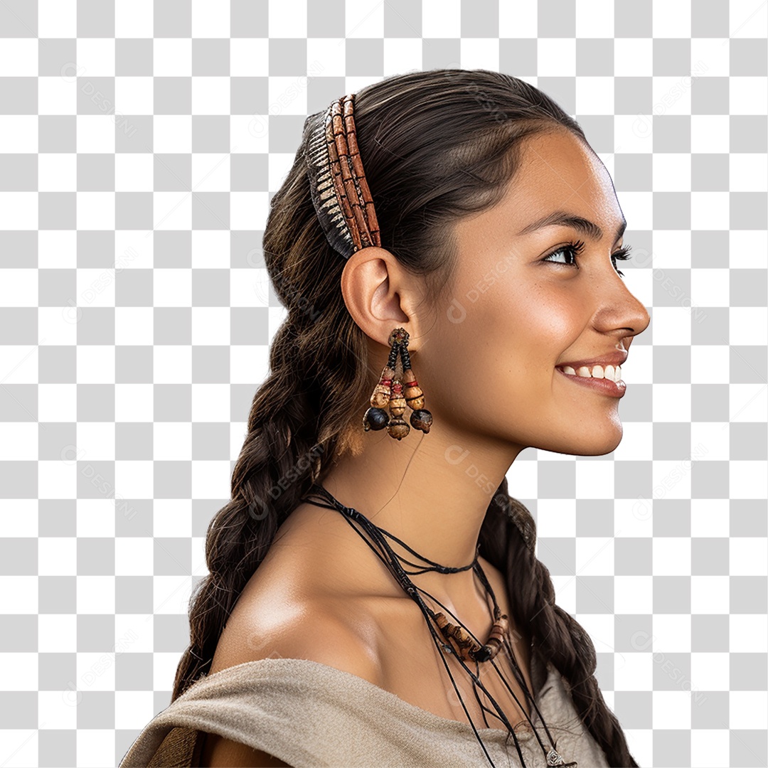 Mulher Indígena Aldeia PNG Transparente