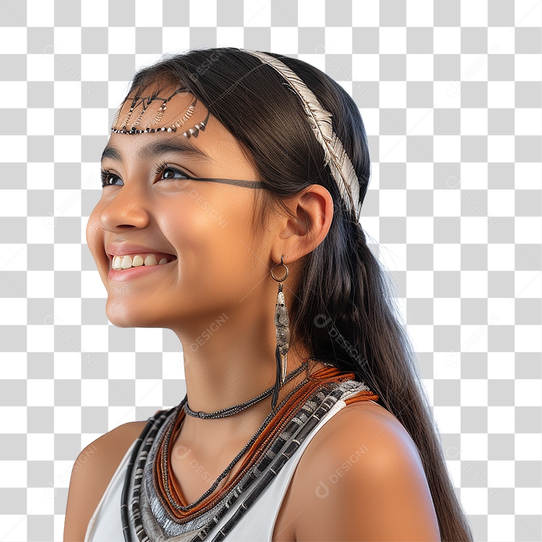 Mulher Indígena Aldeia PNG Transparente