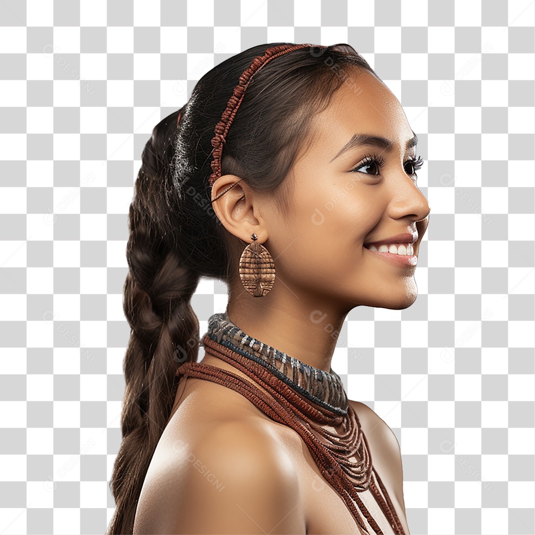 Mulher Indígena Aldeia PNG Transparente