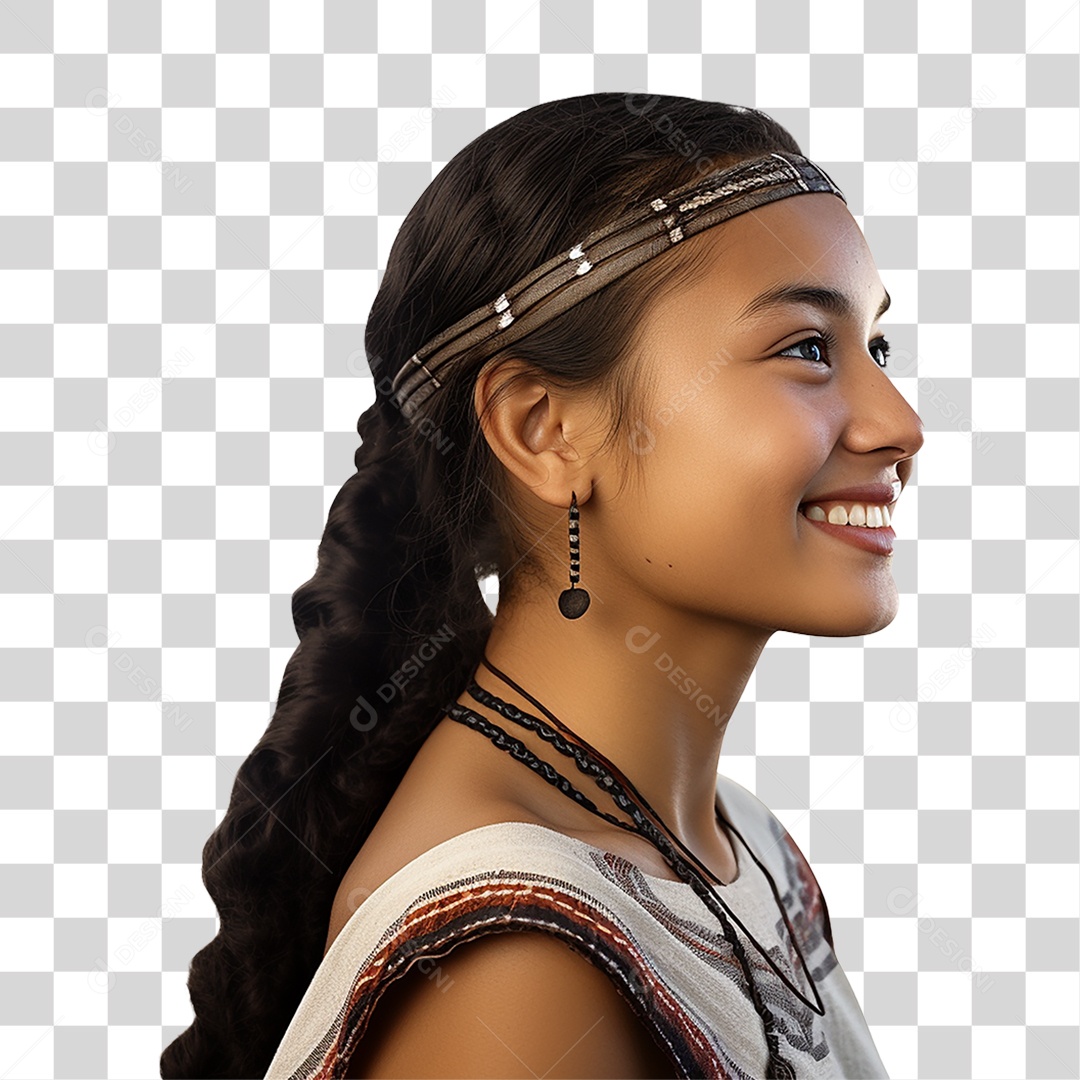 Mulher Indígena Aldeia PNG Transparente