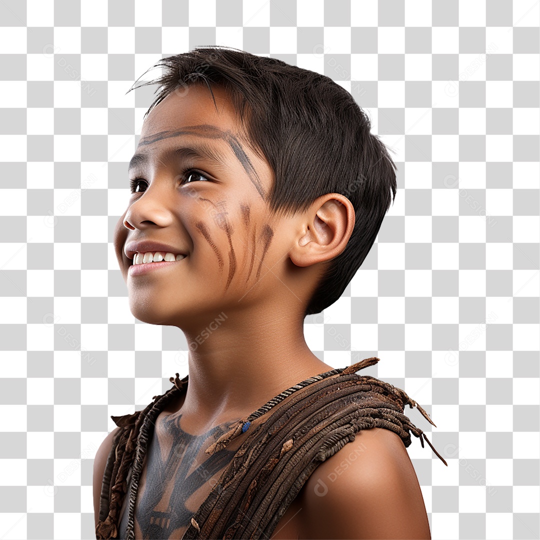 Menino Indígena Aldeia PNG Transparente