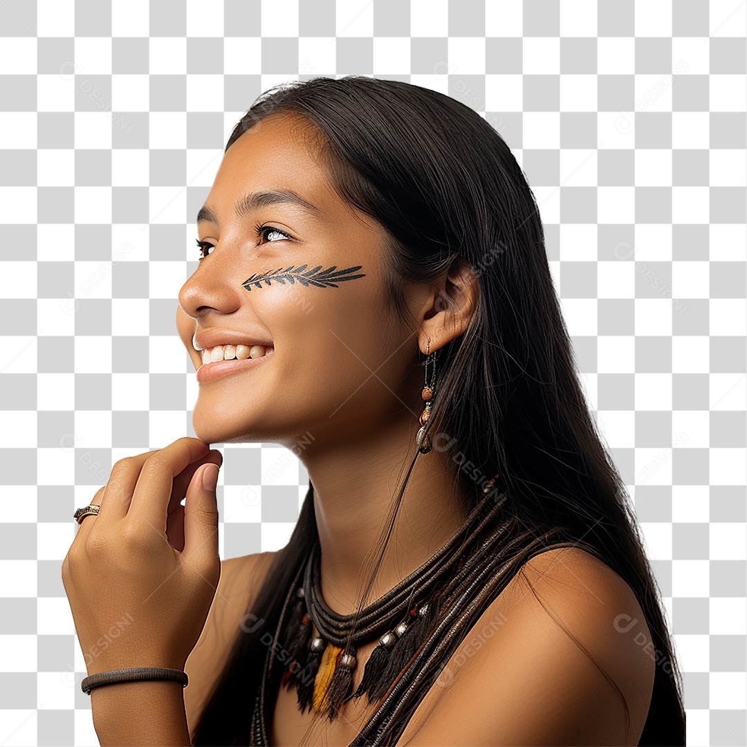 Mulher Indígena Aldeia PNG Transparente