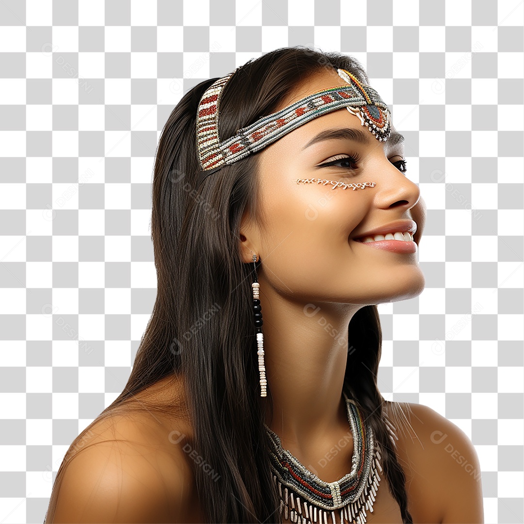 Mulher Indígena Aldeia PNG Transparente