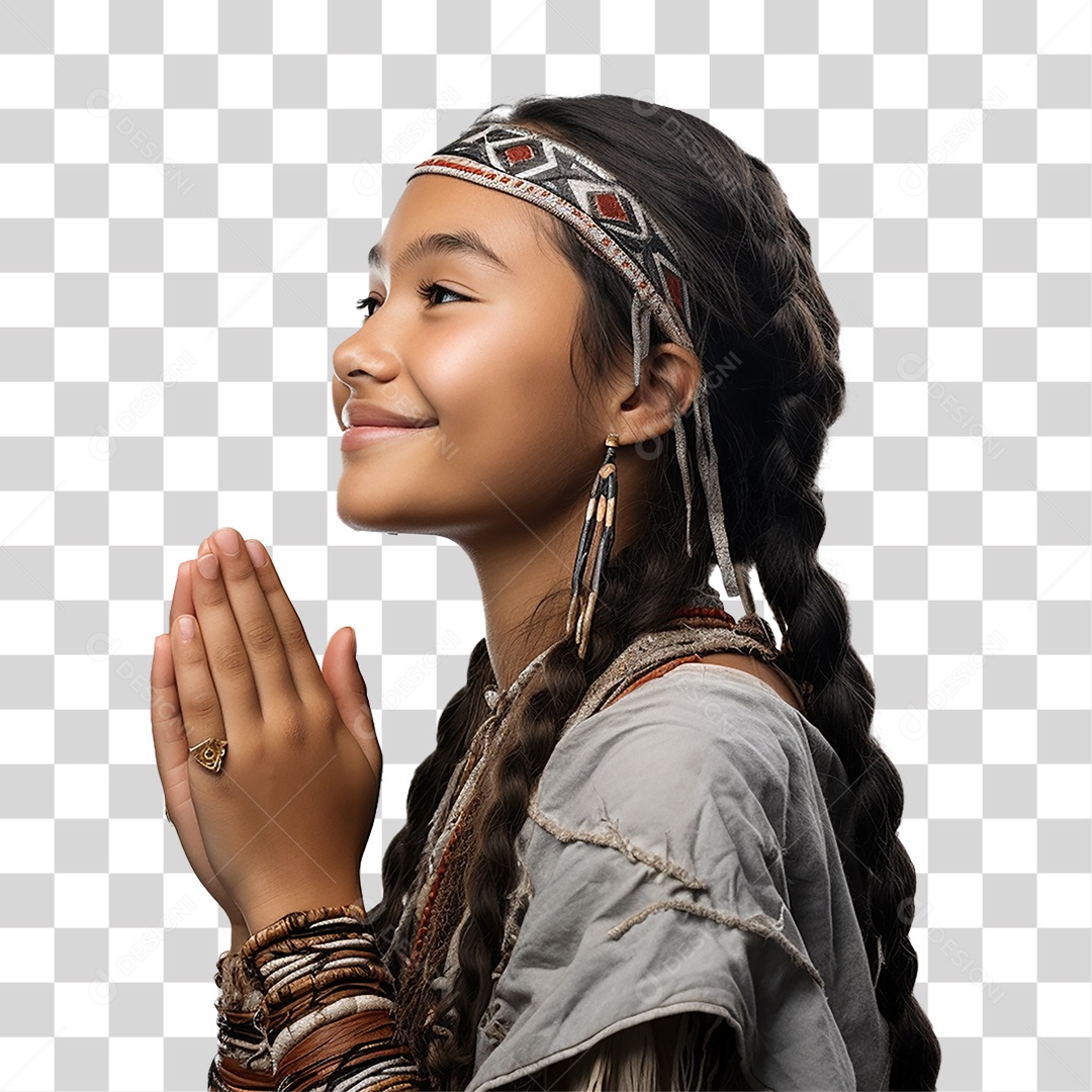 Mulher Indígena Aldeia PNG Transparente